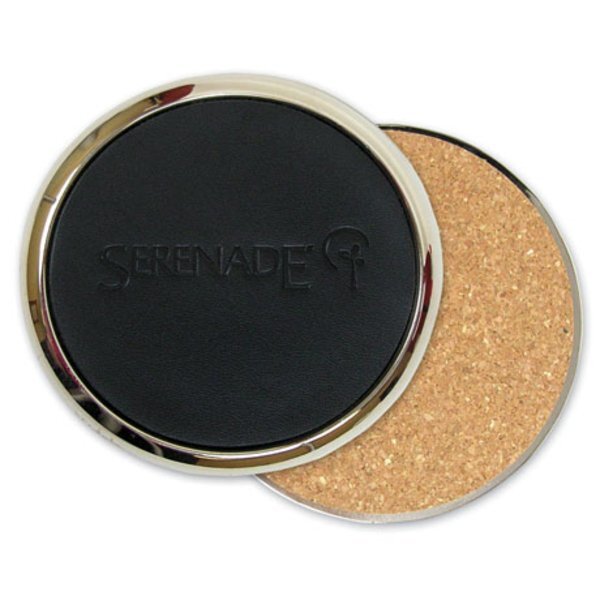 Brass and Top Grain Leather Coaster