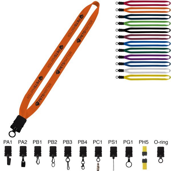 Cotton Lanyard with Snap-Buckle Release - 3/4"