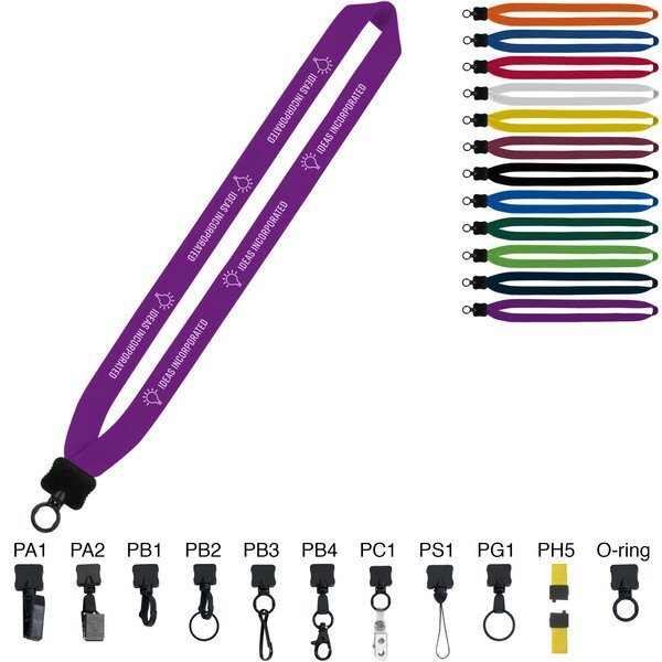 Cotton Lanyard with O-Ring Attachment - 1"