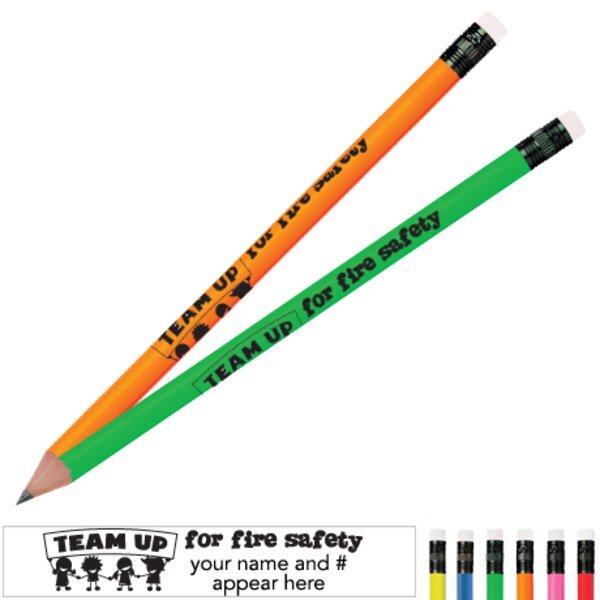 Team Up For Fire Safety/Kid Design Neon Pencil