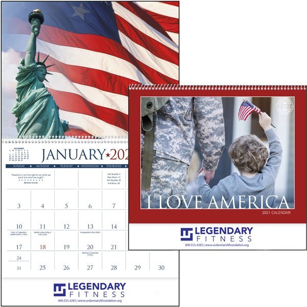 I Love America Wall Calendar