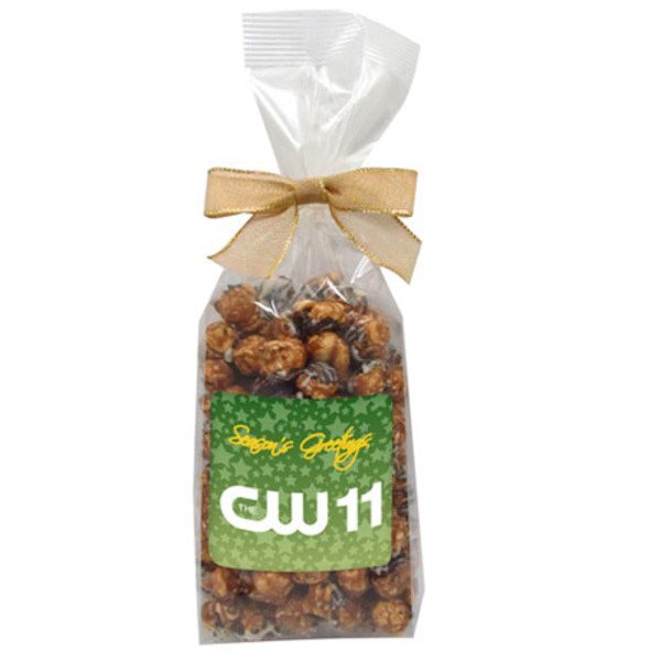Chocolate Peanut Butter Crunch Popcorn in Elegant Bow Bag
