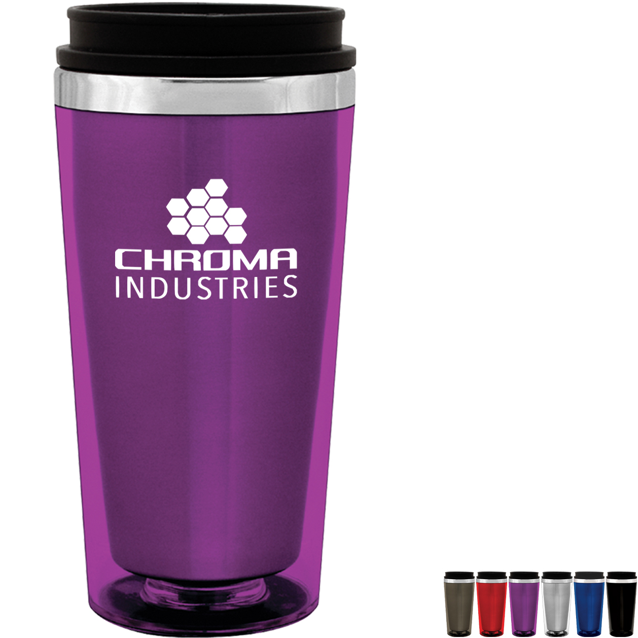 Personalized 16 Oz Double Wall Chroma Tumblers with Straws