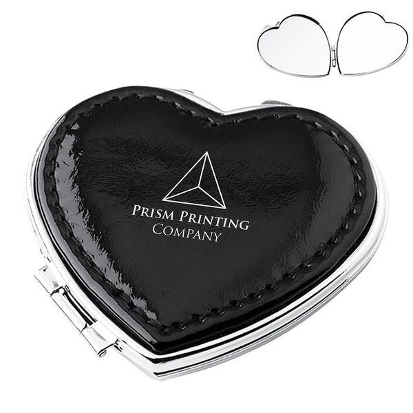 Leather Heart Compact Mirror