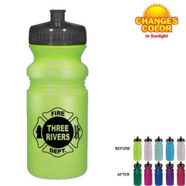 Sun Fun UV Color Changing Cycle Bottle, Push Pull Lid 20 oz.