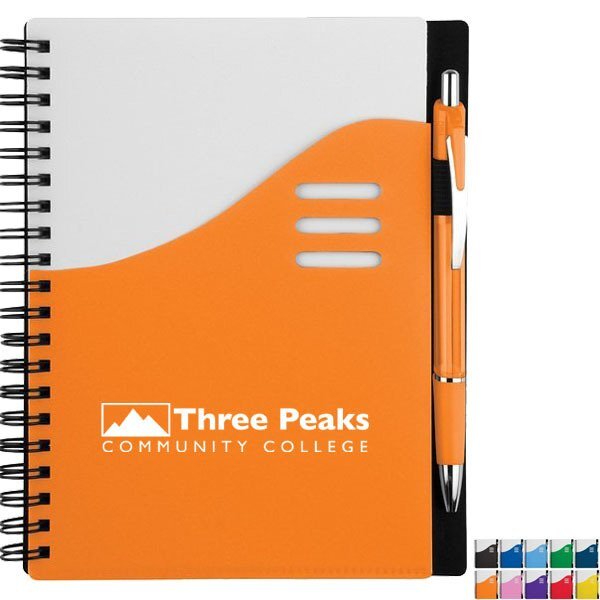 Color Wave Notebook & Pen Set, 5-1/2" x 7"