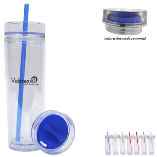 Clearview Acrylic Tumbler Hot & Cold Combo w/ Screw-Top Lids, 15oz.