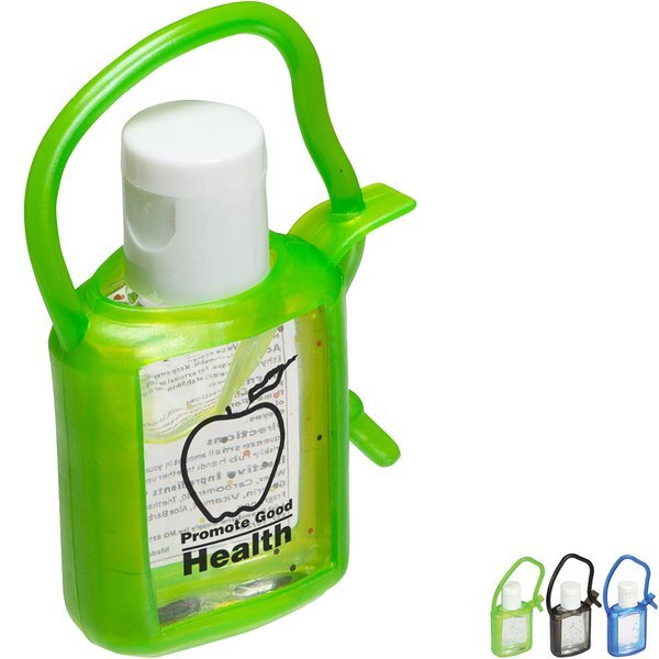 Cool Clip Hand Sanitizer Gel in Silicone Carrier, .5oz.