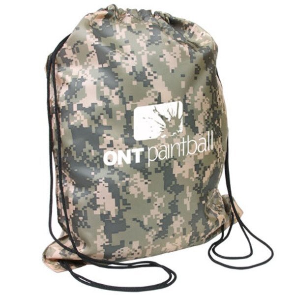 Camouflage 210D Polyester Drawstring Backpack