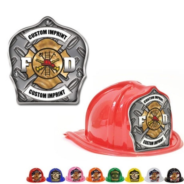 Chief's Choice Kid's Firefighter Hat, Diamond Plate Design