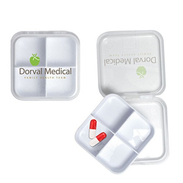 Clear Top Pillbox, Four Compartment