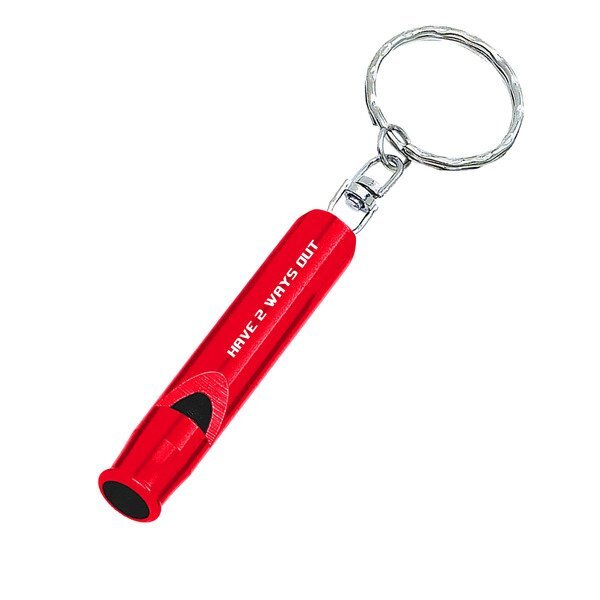 Have 2 Ways Out Metal Whistle Keyholder, Stock