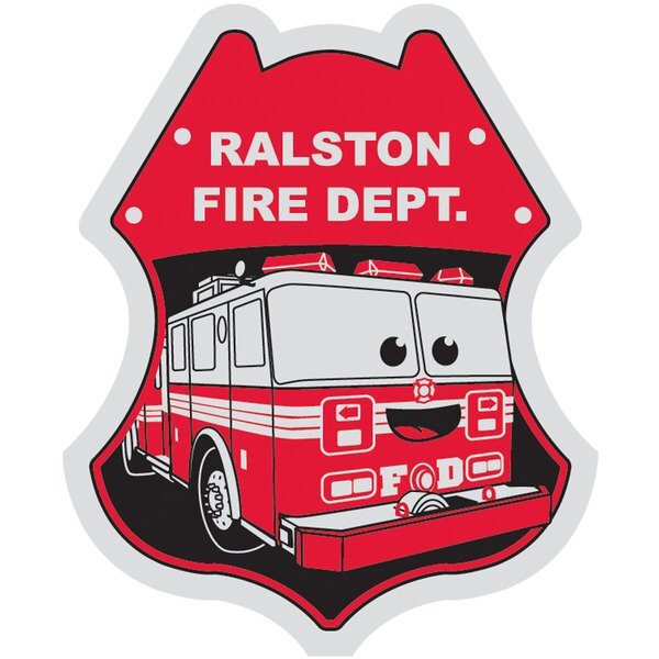Junior Firefighter/Fire Truck Foil Sticker Badge, Custom