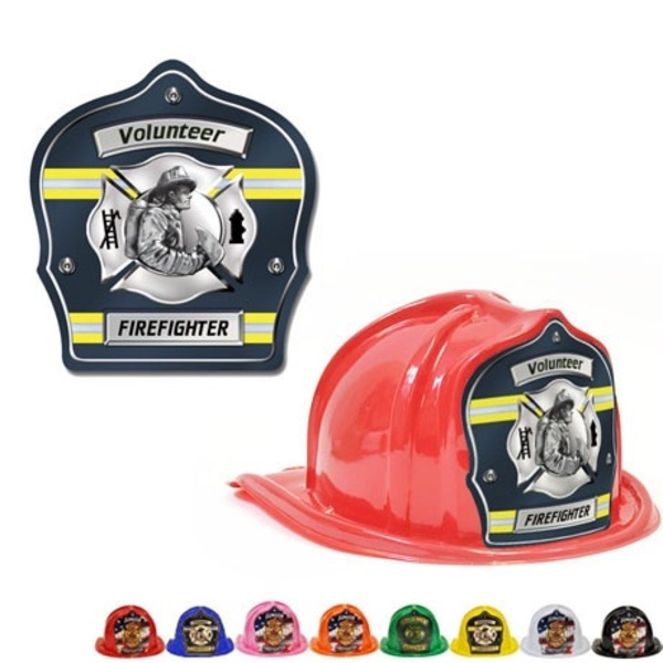 Chief's Choice Kid's Firefighter Hat, Fireman Design w/ Blue Background, Stock