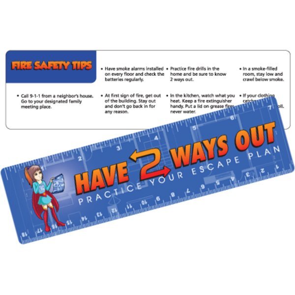Safety Laminated Have 2 Ways Out Ruler, Stock
