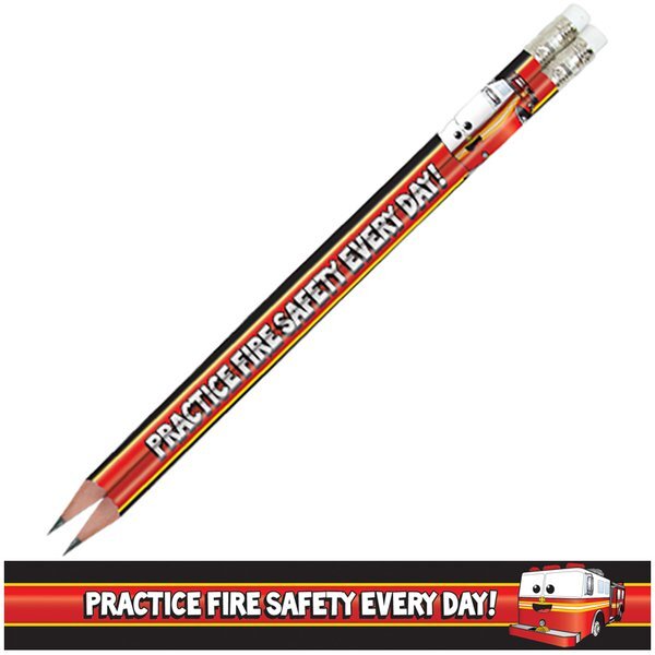 Practice Fire Safety, Stock Full Color Pencil