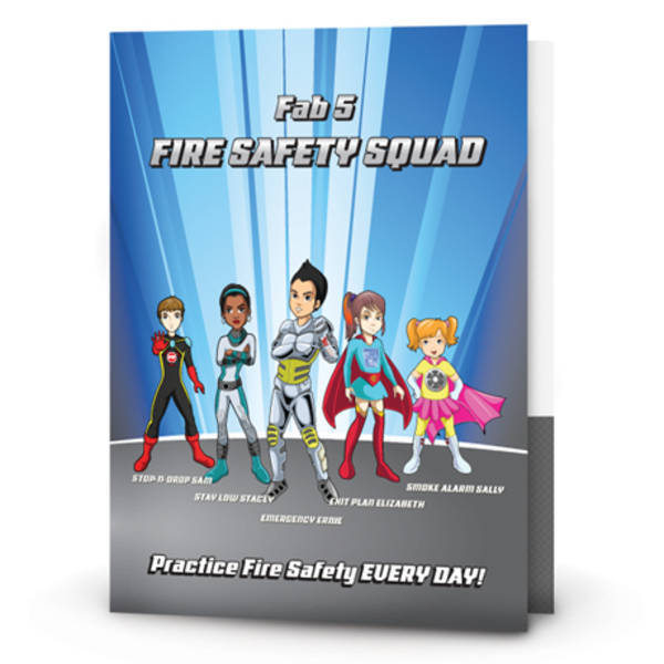 Fab 5 Fire Safety Squad Folder, Stock- Closeout, On Sale!