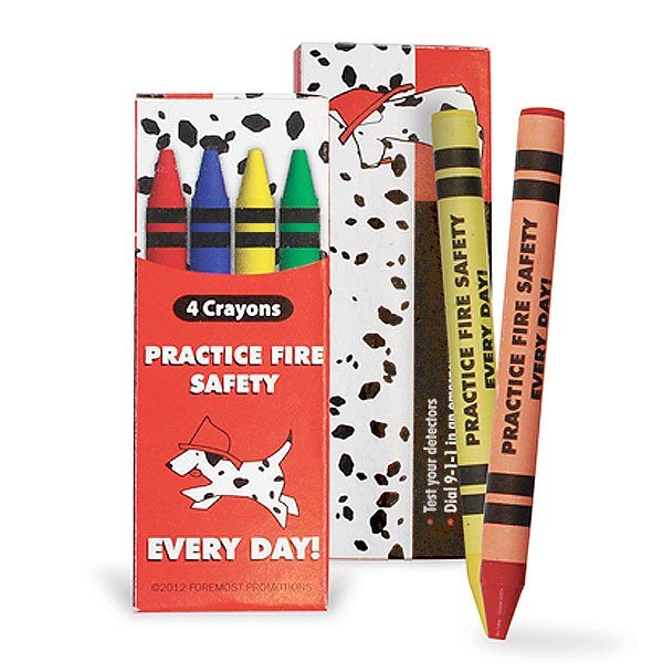 Four Pack Crayons, Practice Fire Safety, Stock