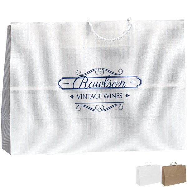 Paper Shopper Bag w/ Stripes, 16" x 12"