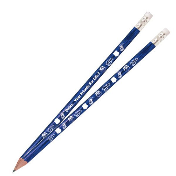 Shiny Foil Police Safety Pencil, Stock