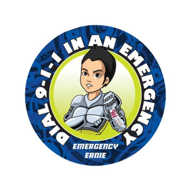 Dial 911 in an Emergency Sticker Roll, Stock
