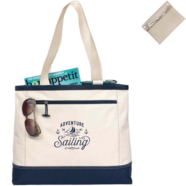 Efficiency Zippered Denier Tote w/ Removable Pouch