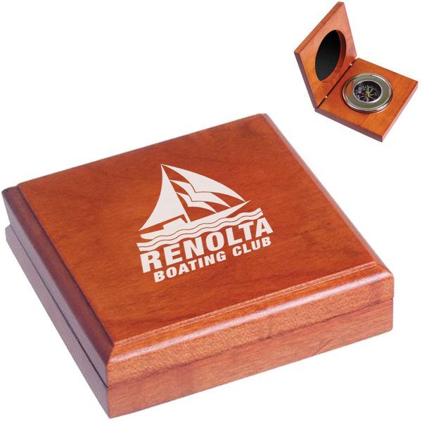Executive Compass in Wood Box