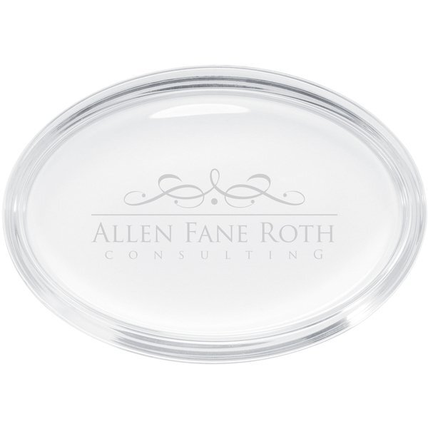 Oval Glass Paperweight - CLOSEOUT!