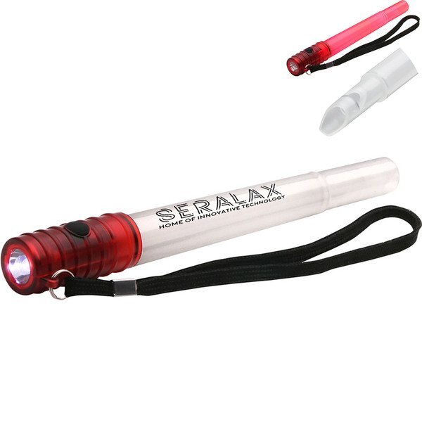 Emergency Flashing Light Wand with Safety Whistle