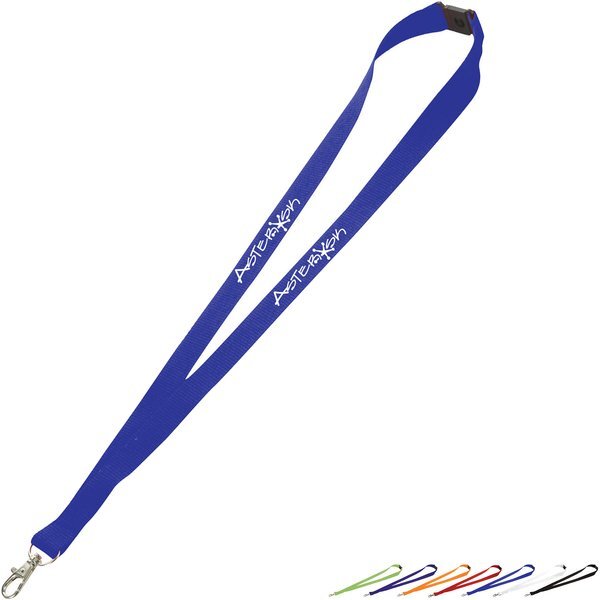 Polyester Breakaway Lanyard with Lobster Clip, 3/4" Wide