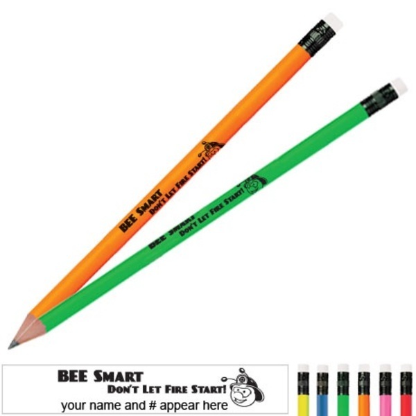 Bee Smart Don't Let Fire Start Neon Pencil