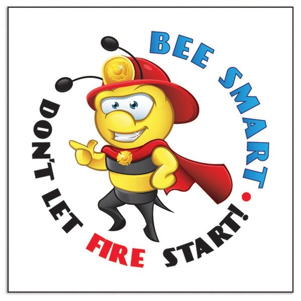 Bee Smart Don't Let Fire Start Temporary Tattoo, Stock