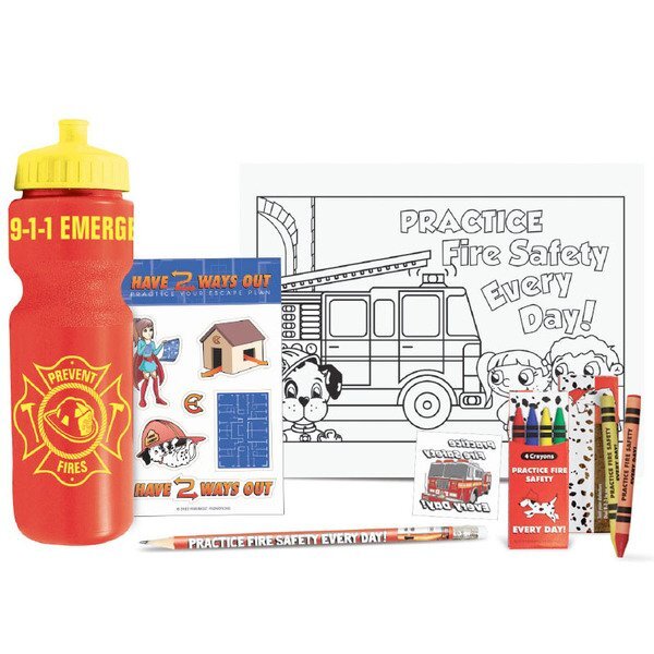 Practice Fire Safety 28oz. Sport Bottle Kit, Stock