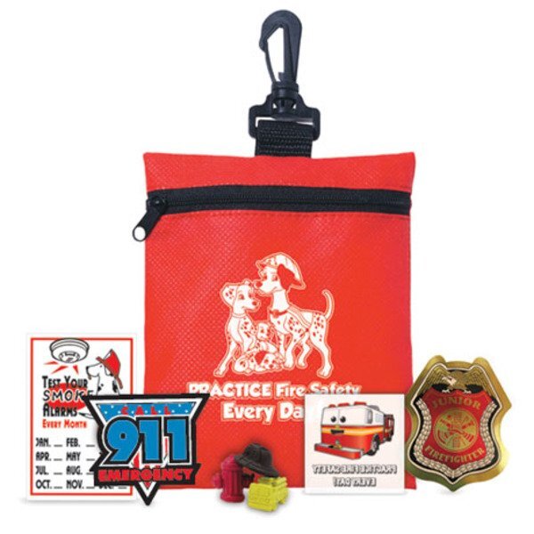 Practice Fire Safety Every Day Zippered Clip Pouch Kit, Stock