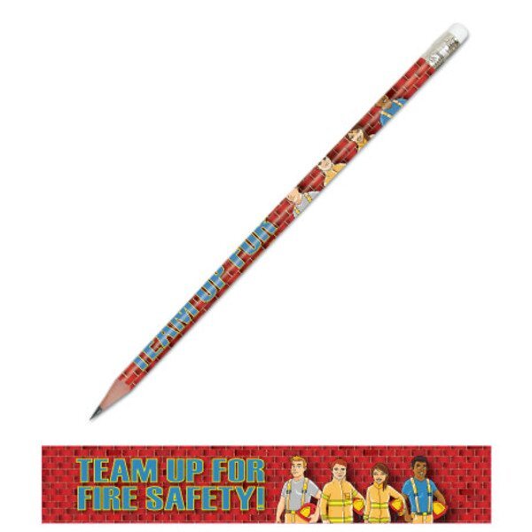 Team Up For Fire Safety Full Color Pencil, Stock- Closeout, On Sale!