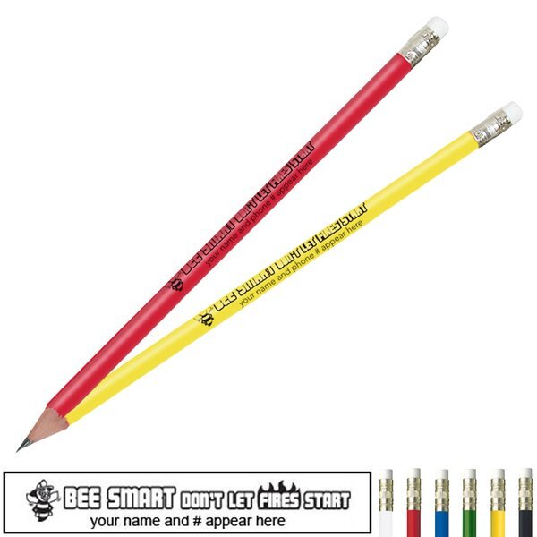 Fire Safety Pencil, Bee Smart Don't Let Fires Start, Stock