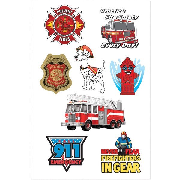 Junior Firefighter Tattoo Sheet, Stock