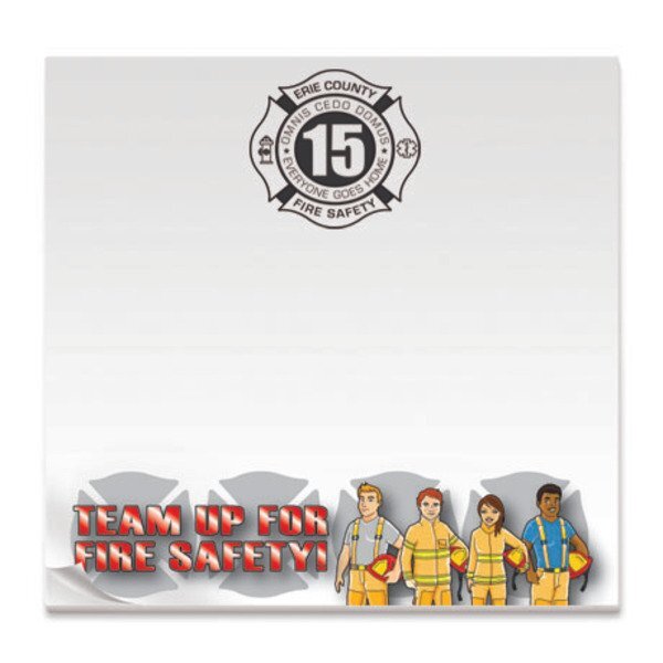 Team Up For Fire Safety, 25 Sheet Sticky Pad