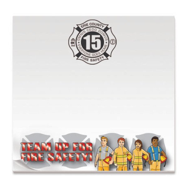 Team Up For Fire Safety, 50 Sheet Sticky Pad