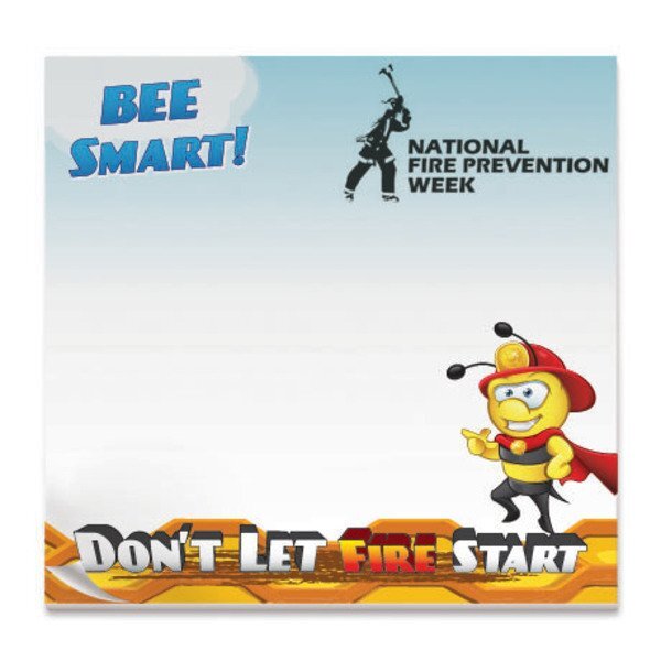 Bee Smart Don't Let Fire Start, 50 Sheet Sticky Pad