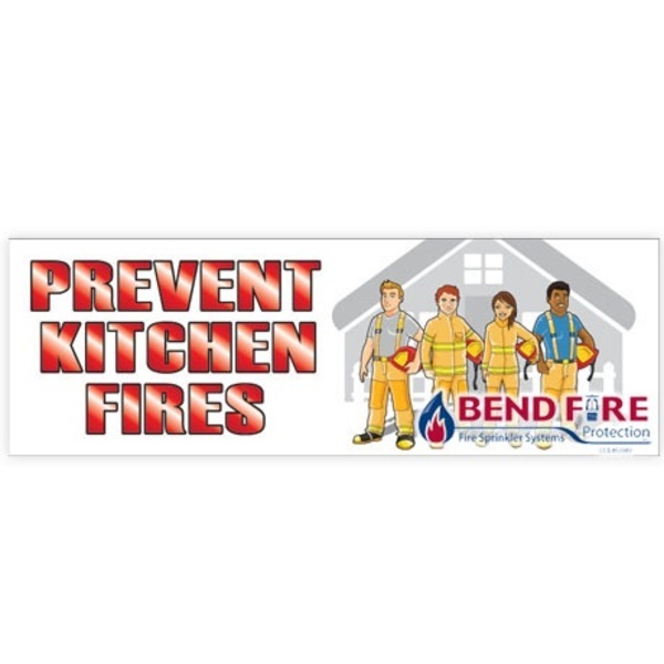 Prevent Kitchen Fires, Heavy Duty Banner, 2' x 6'