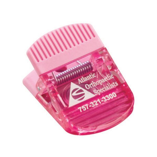 Jumbo Magnetic Memo and Chip Power Clip, Translucent Pink