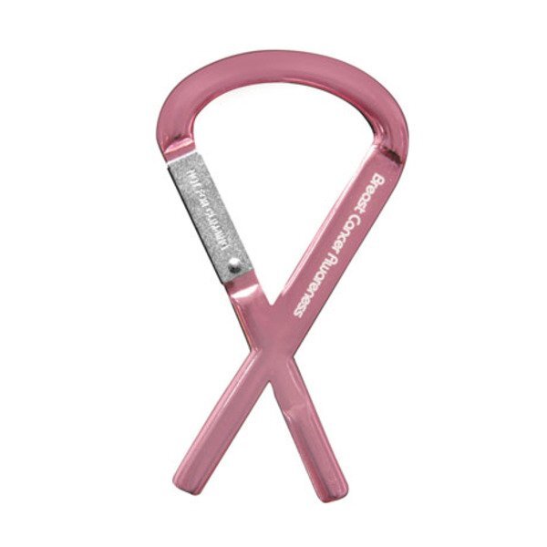 Pink Ribbon Carabiner Key Chain
