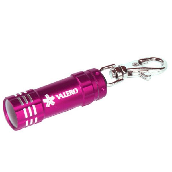 Pink Mini Aluminum LED Light with Key Clip