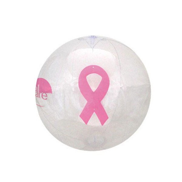 Beach Ball with Floating Pink Ribbon, 16"