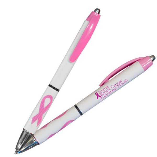Pink Awareness Ribbon Grip Pen