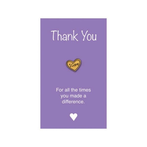I Care Lapel Pin on "Thank You" Appreciation Card, Stock