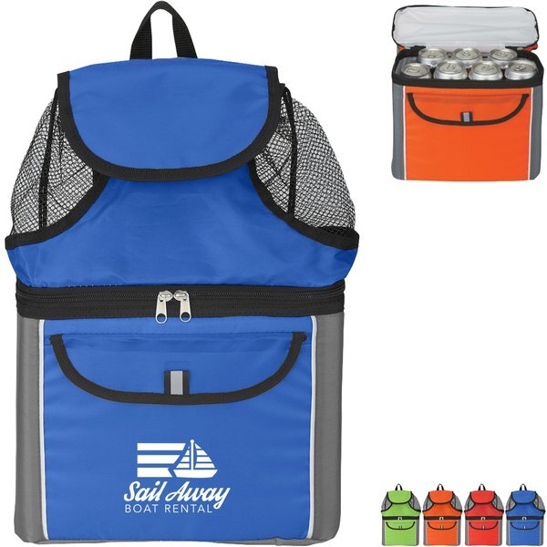 All in One Polyester Cooler Beach Backpack, 6 Can Capacity