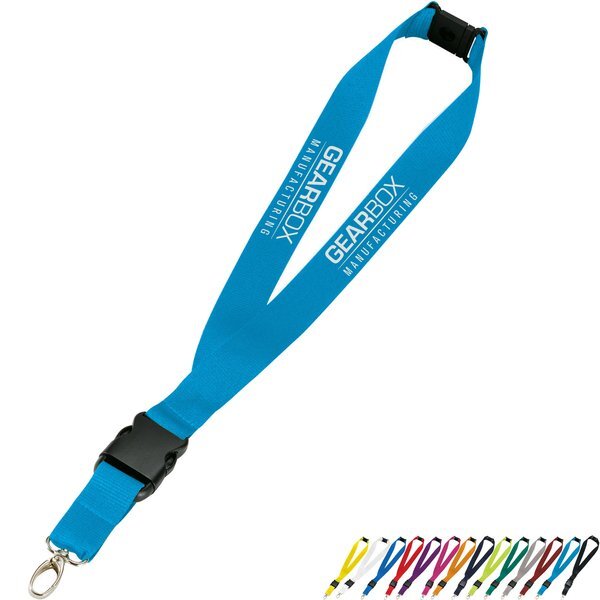 Polyester Breakaway Lanyard with Lobster Clip, 1" Wide