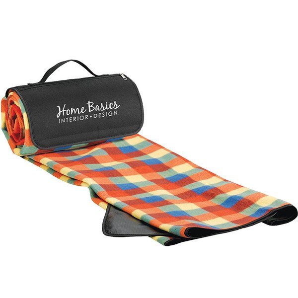 Roll-Up Picnic Blanket - Multi-Colored, 59" x 53"